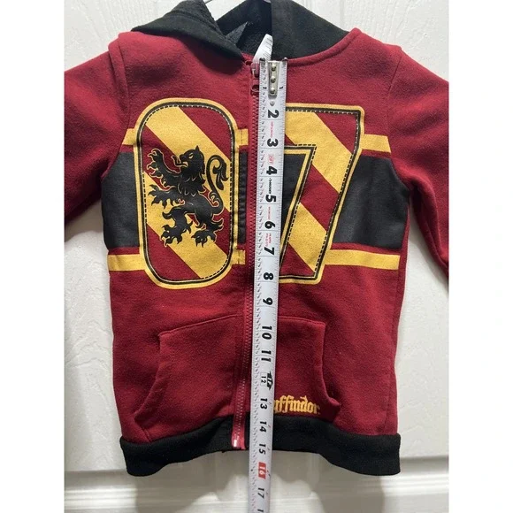 Harry Potter Gryffindor Jacket Hoodie Kids Size 4/5 Red & Black - Picture 2 of 8